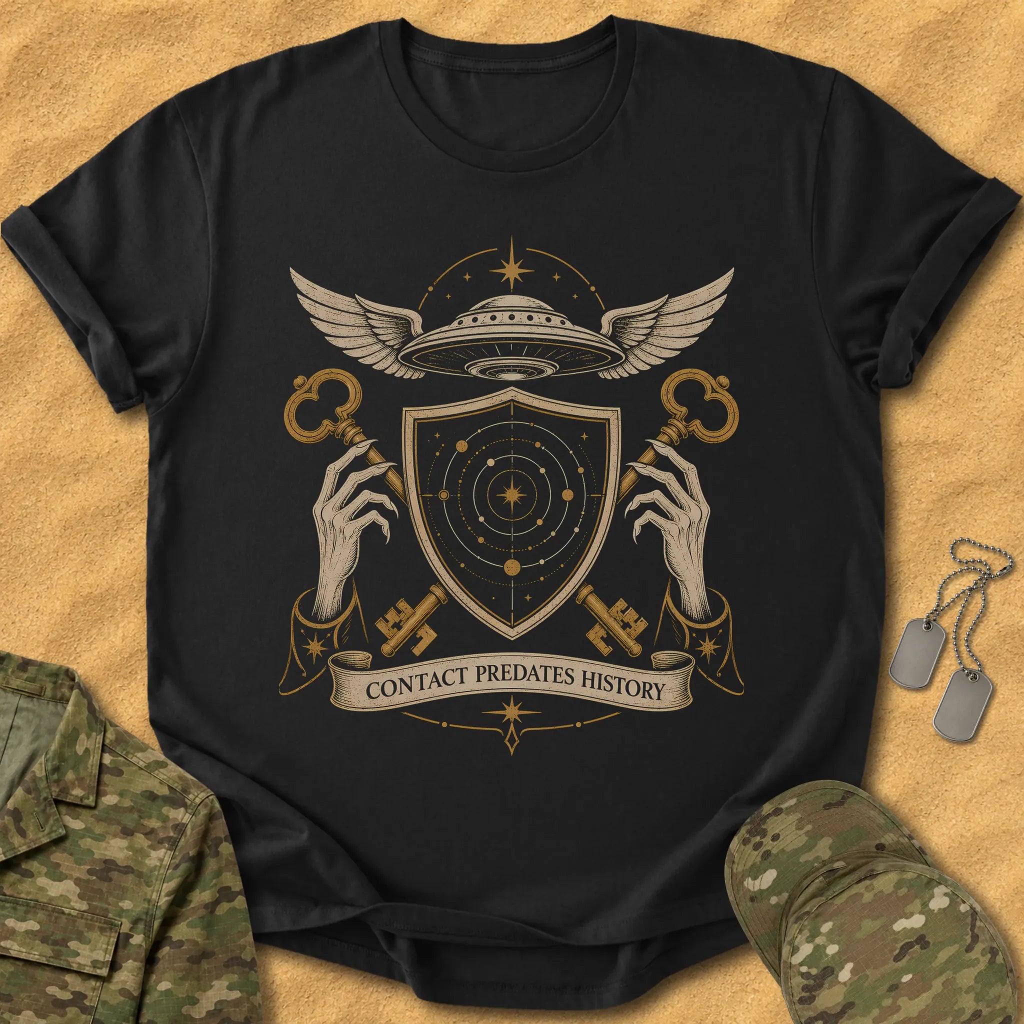 T-Shirt Contact Predates History T-Shirt