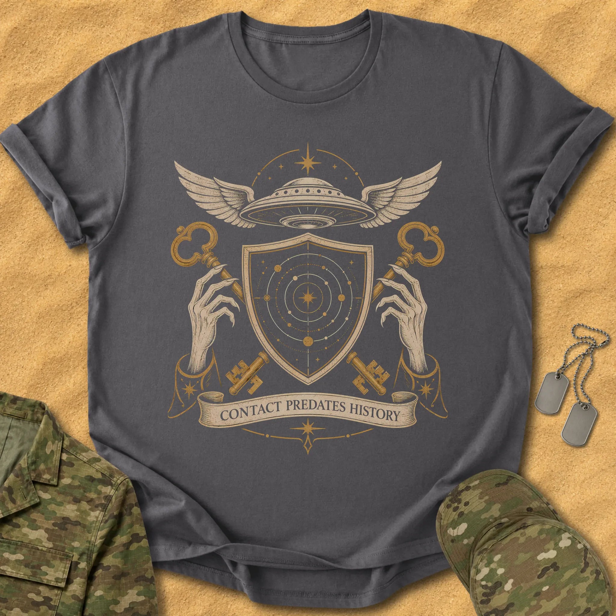T-Shirt Contact Predates History T-Shirt