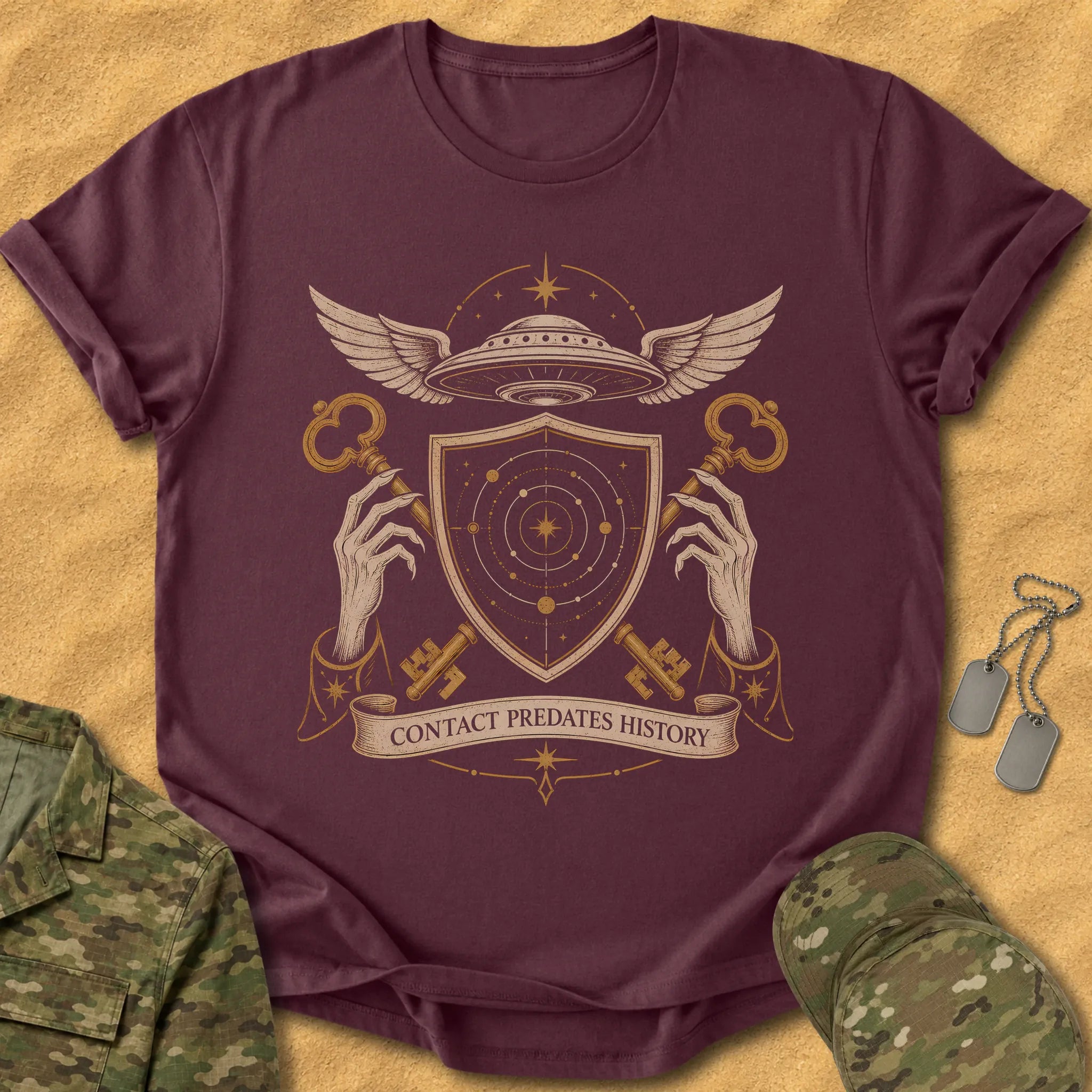 T-Shirt Contact Predates History T-Shirt
