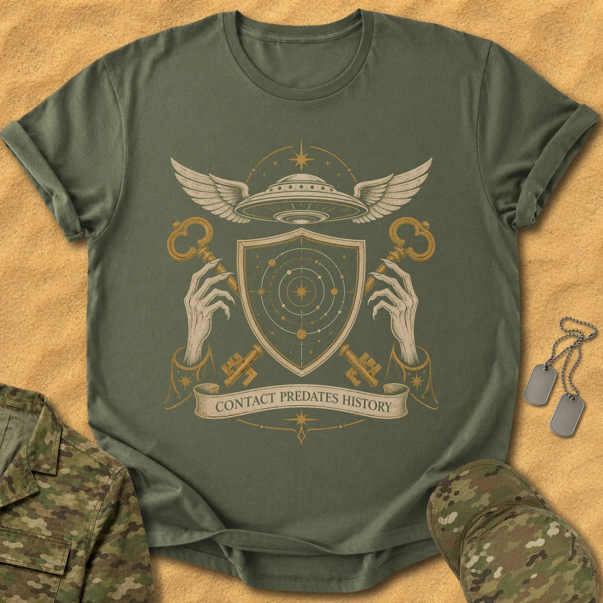 T-Shirt Contact Predates History T-Shirt