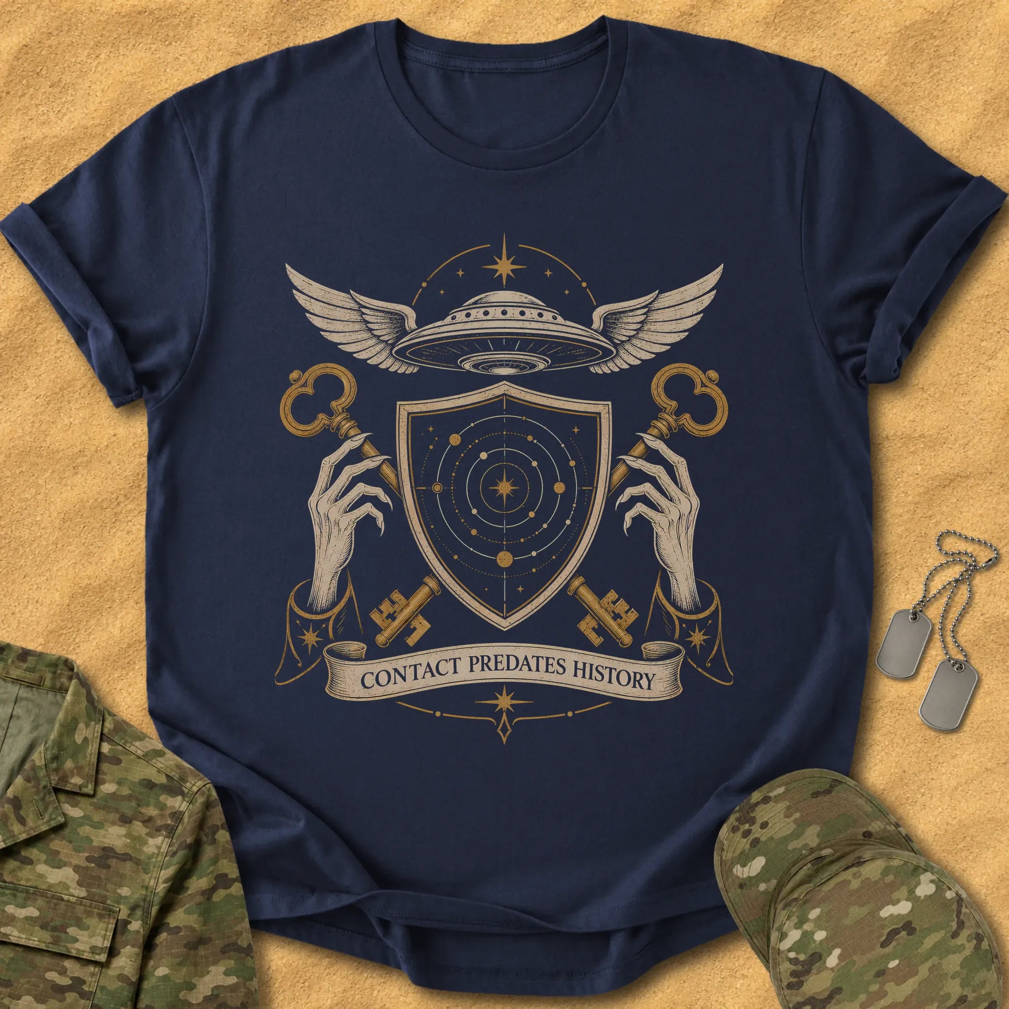 T-Shirt Contact Predates History T-Shirt
