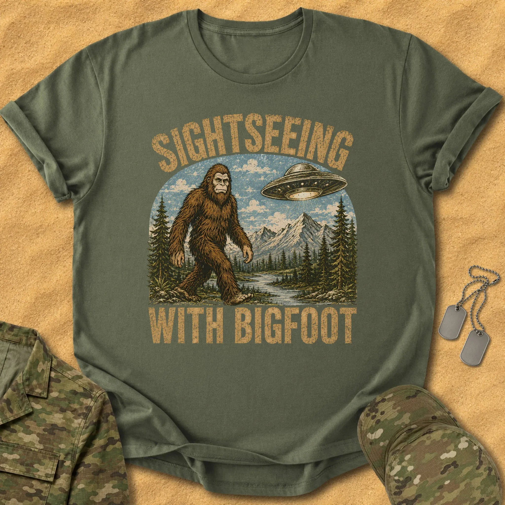 T-Shirt Sightseeing with Bigfoot T-Shirt